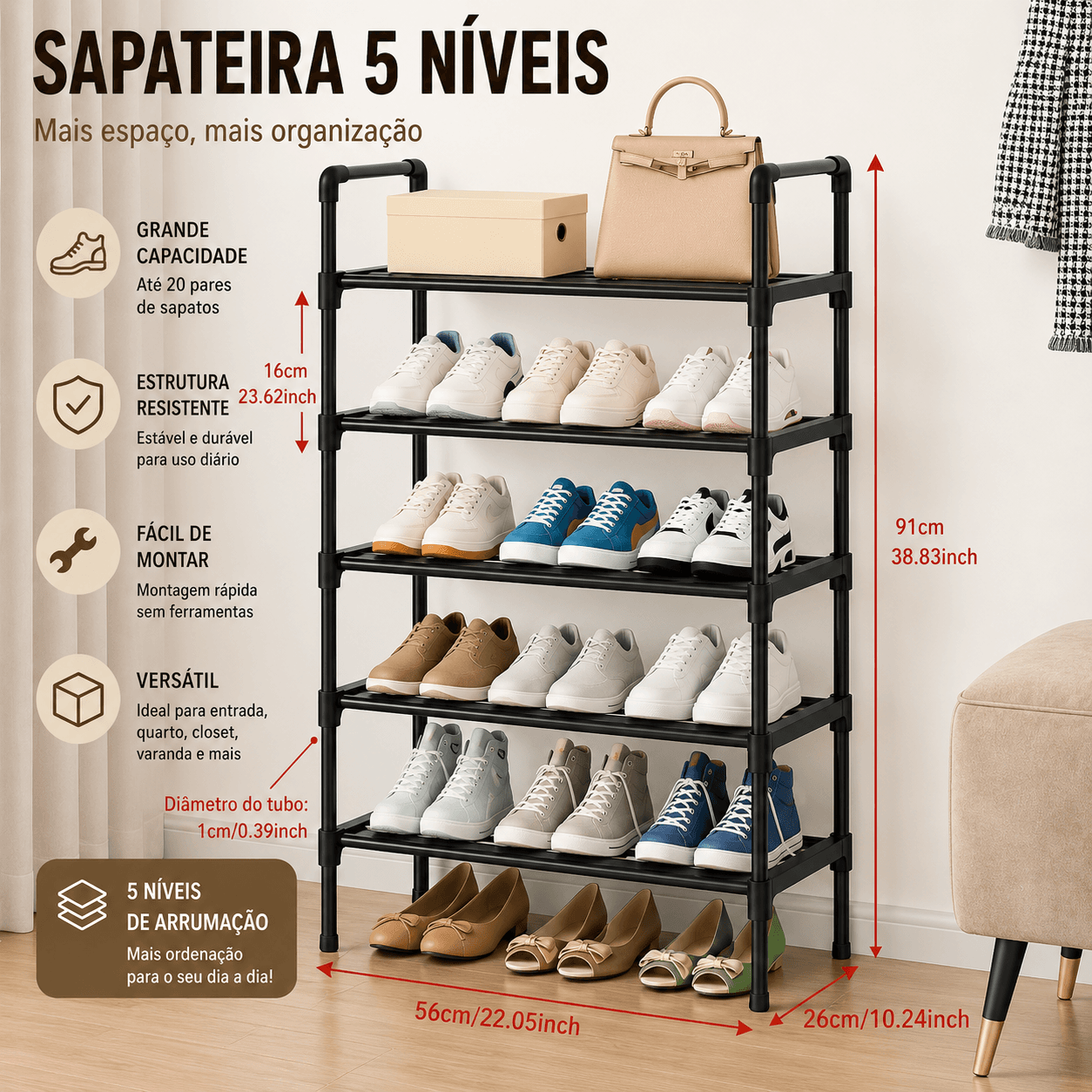 Sapateira Metálica Multinível